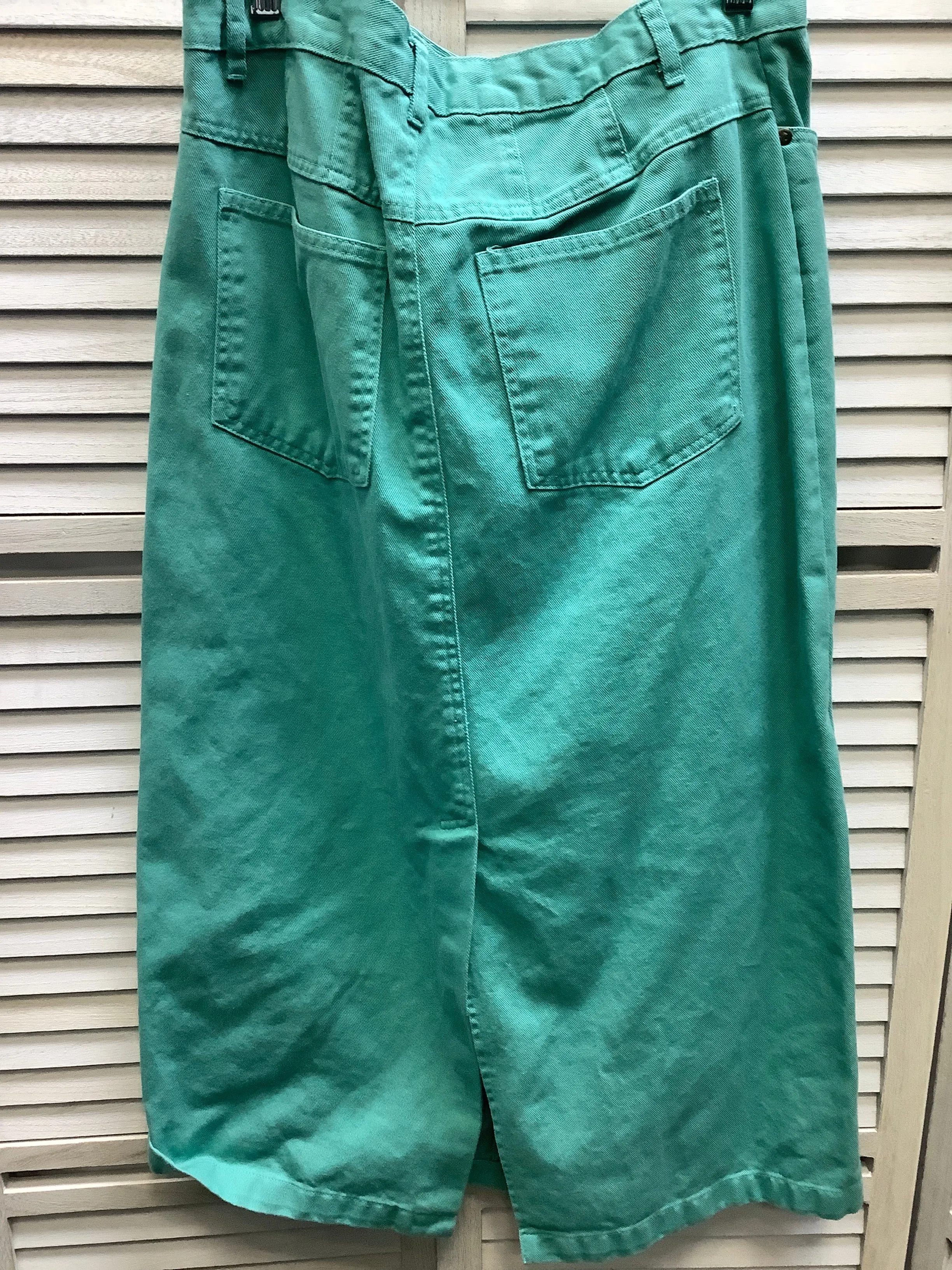 Green Denim Skirt Maxi Jessica London, Size 12