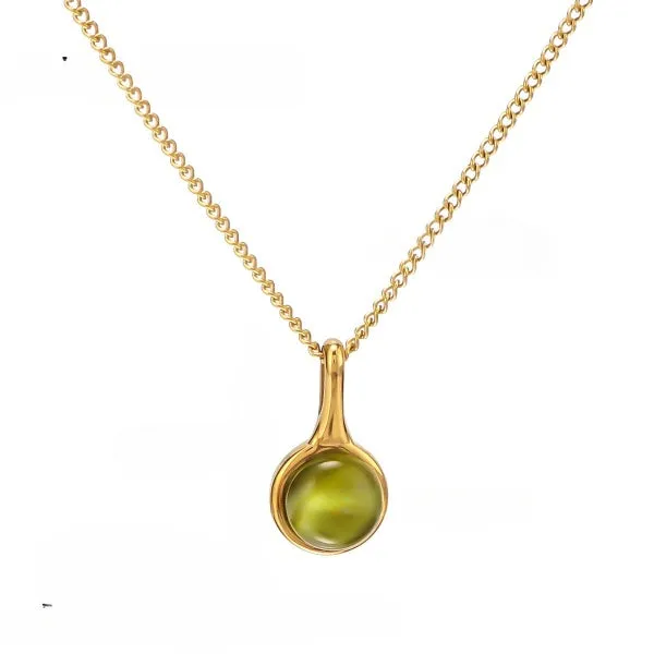 Green Sheen Pendant Gold Necklace jltn1143