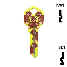 Happy Keys- Teddy Bear Key (Choose Keyway)