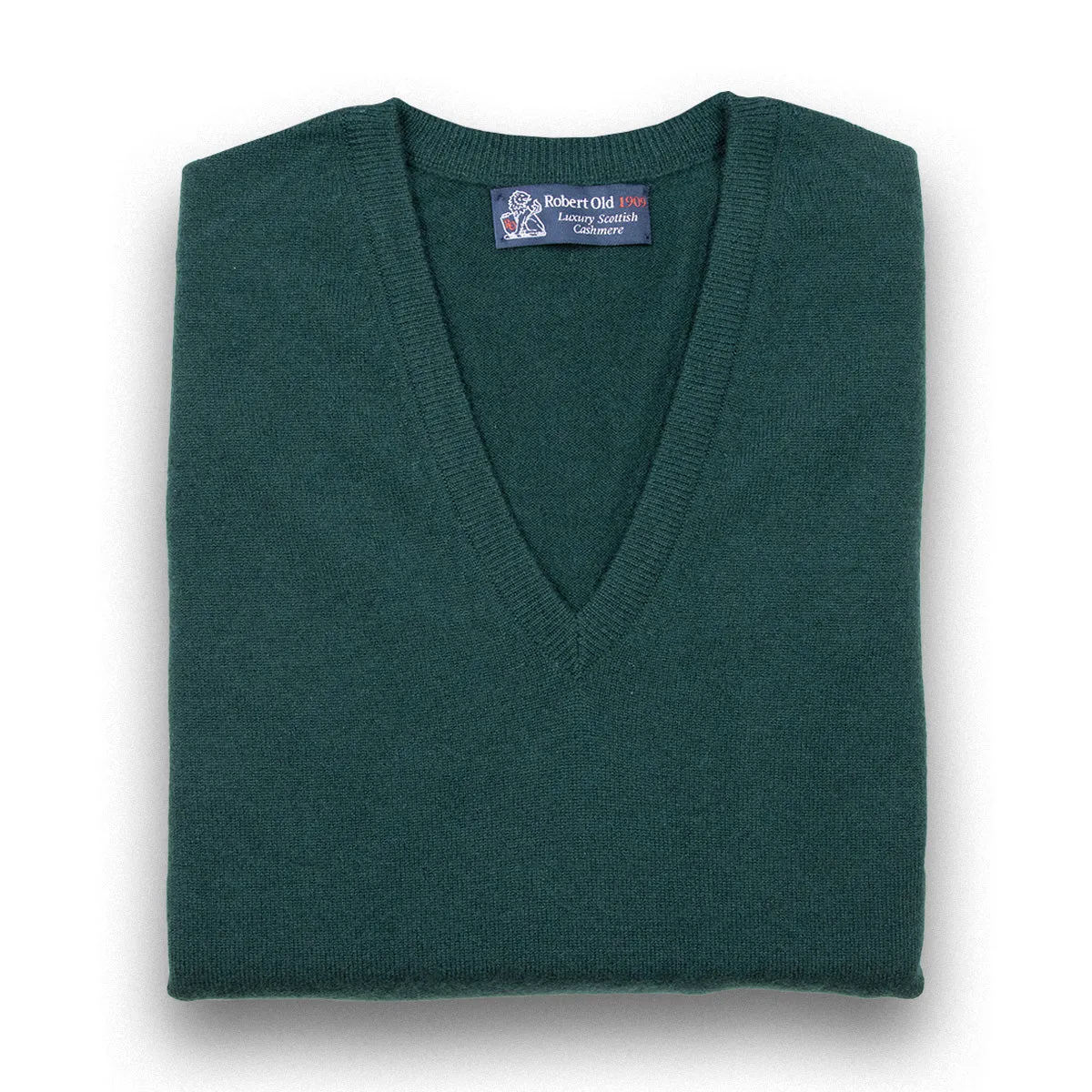 Holly Green Chatsworth 2ply V-Neck Cashmere Sweater