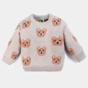 Infant Boys Cotton Sweater Bear - BEIGE