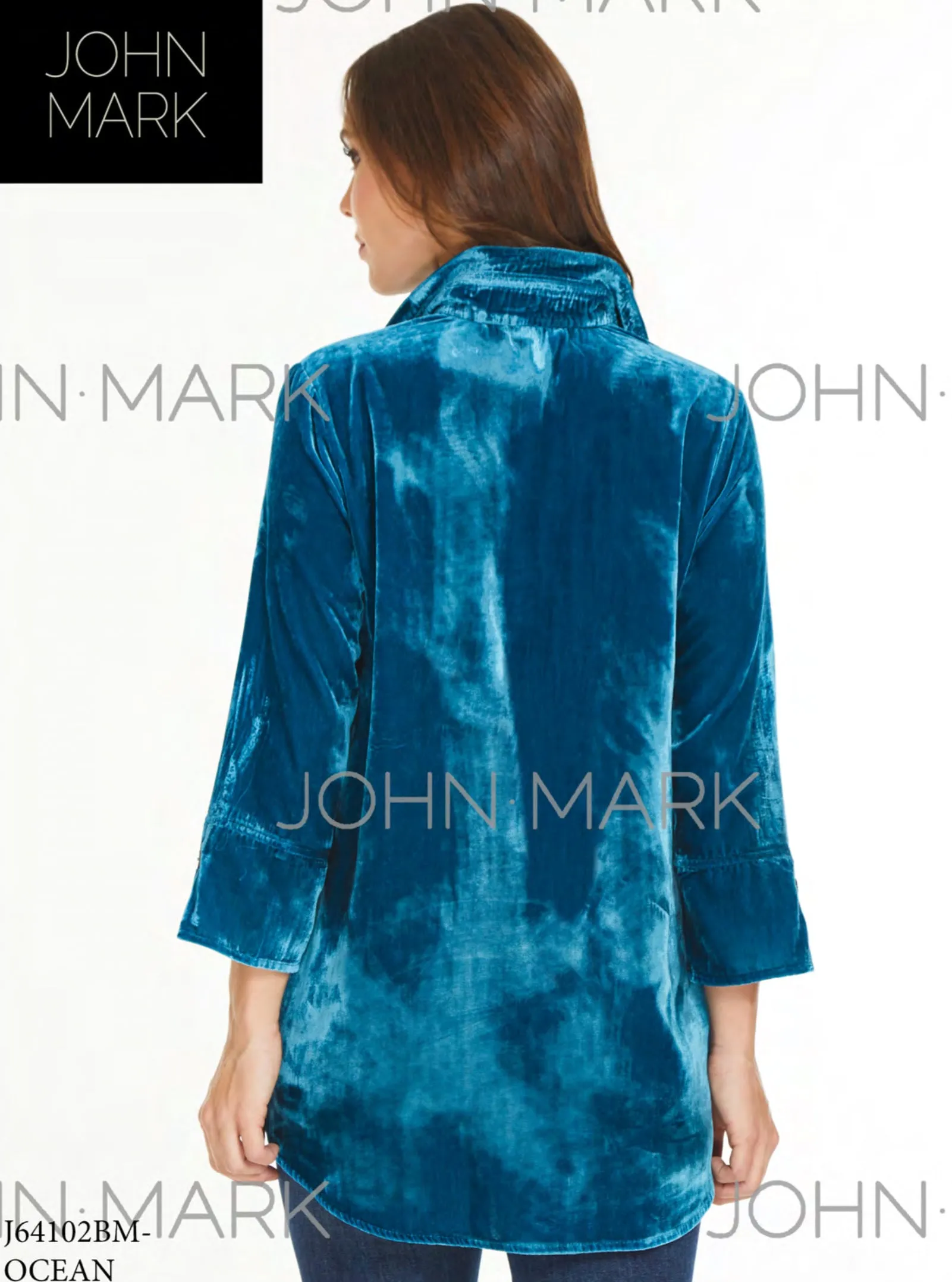 John Mark Velvet Tunic - Ocean