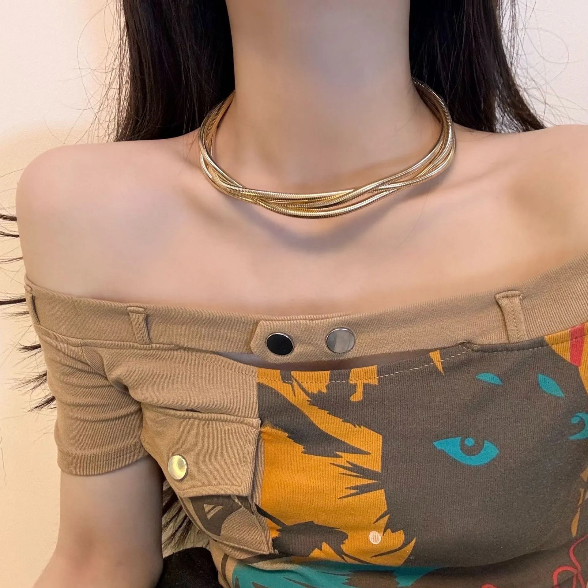 Just Lil Things Artificial Gold Necklace jltn1128