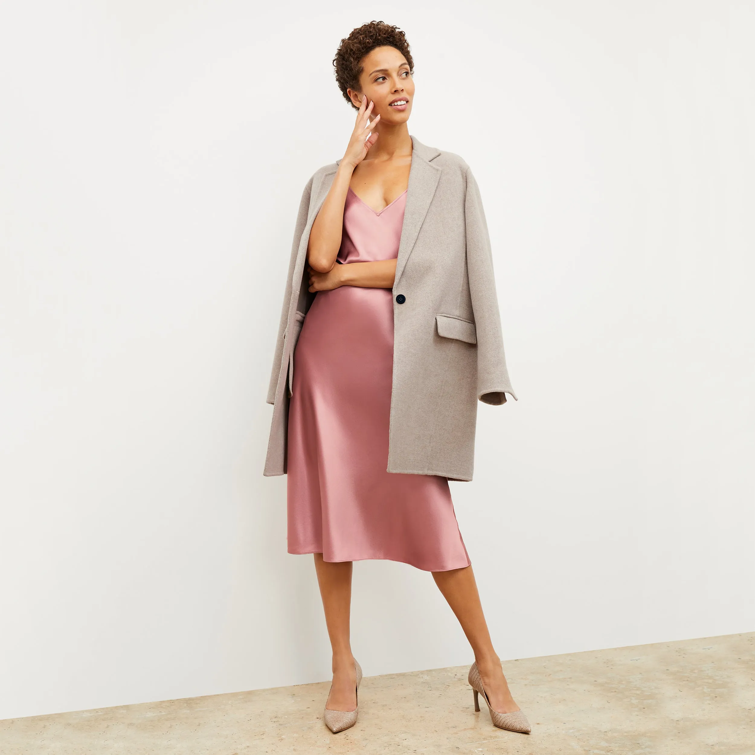 Kasha Coat - Double-Face Wool Cashmere :: Stone Melange