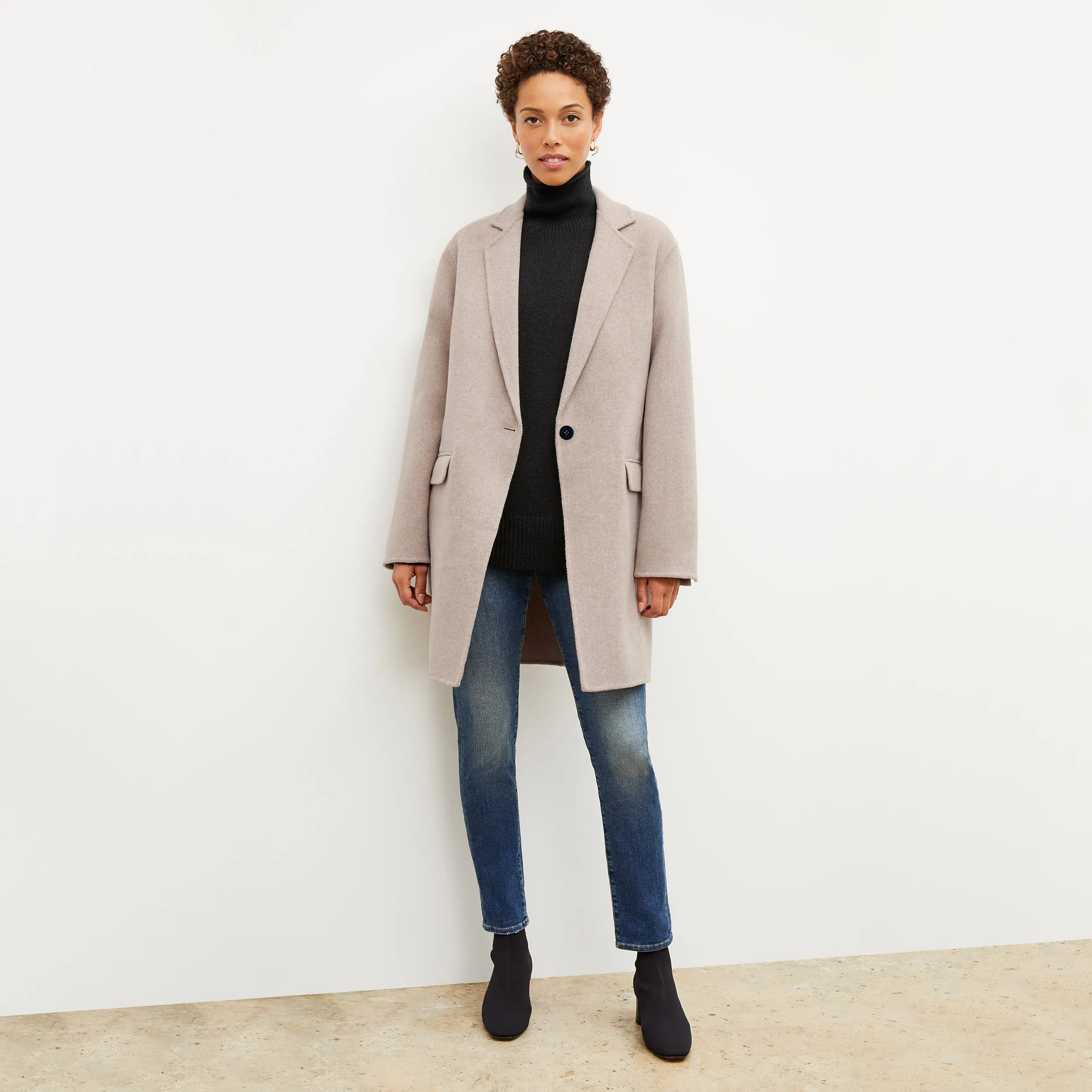 Kasha Coat - Double-Face Wool Cashmere :: Stone Melange