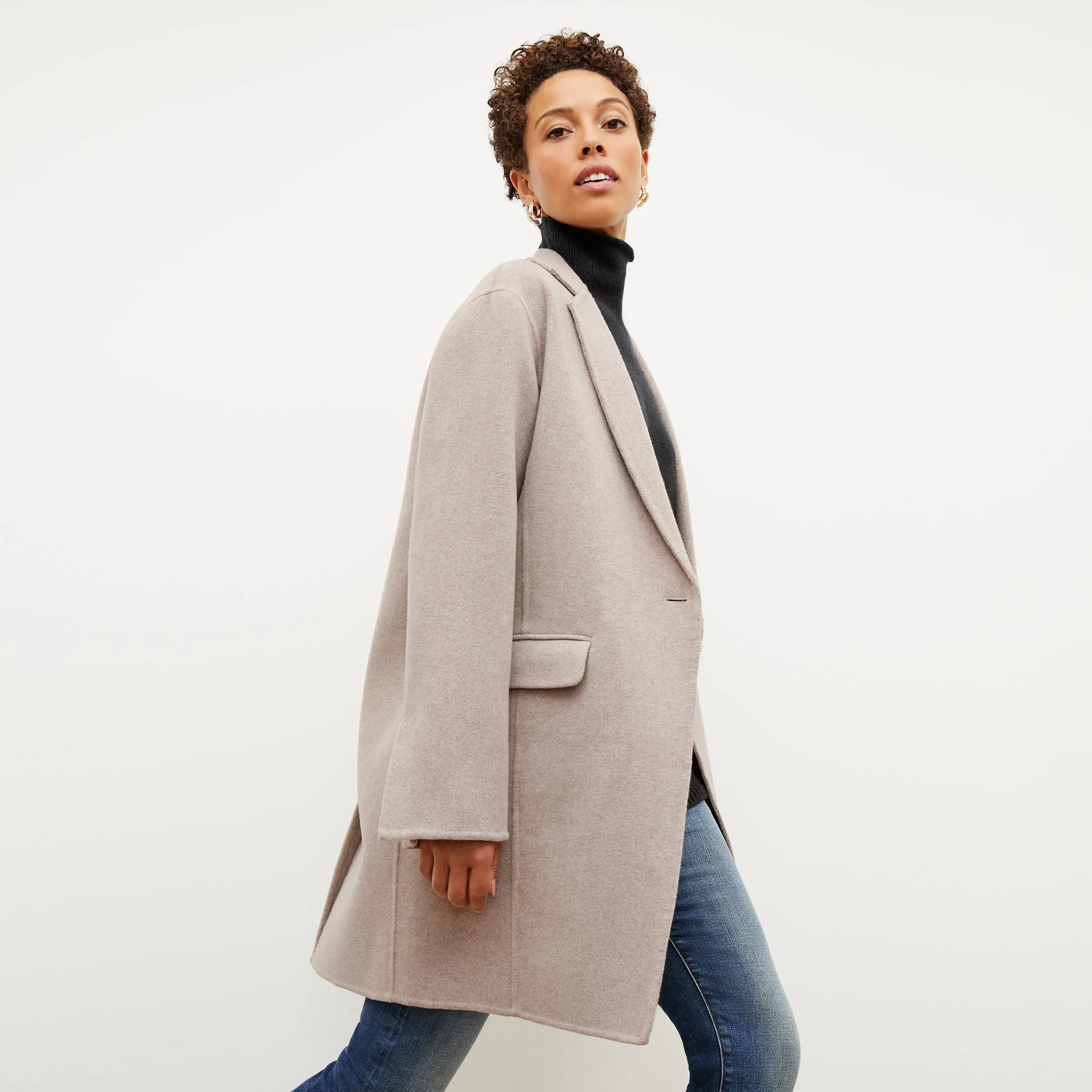 Kasha Coat - Double-Face Wool Cashmere :: Stone Melange