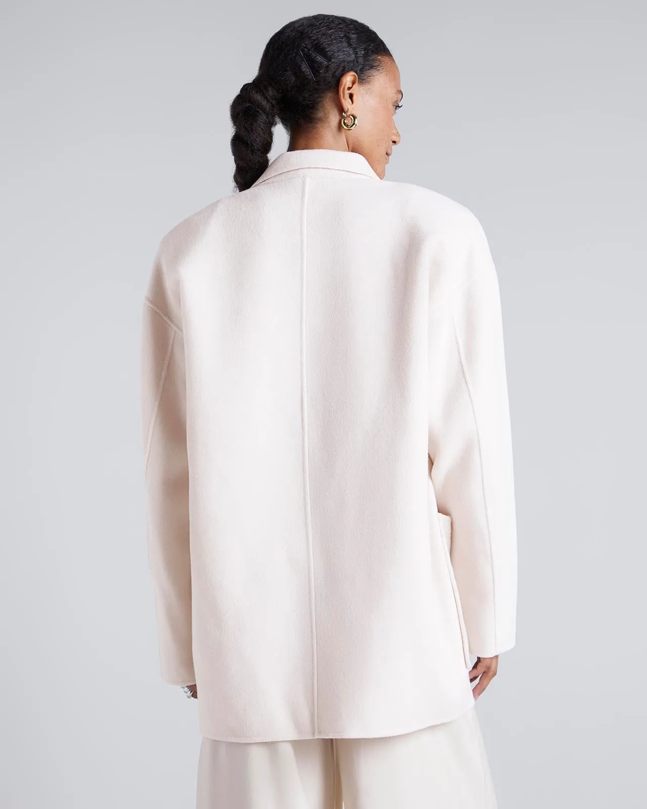 Kate Young x Splendid Wool-Cashmere Double Breasted Coat