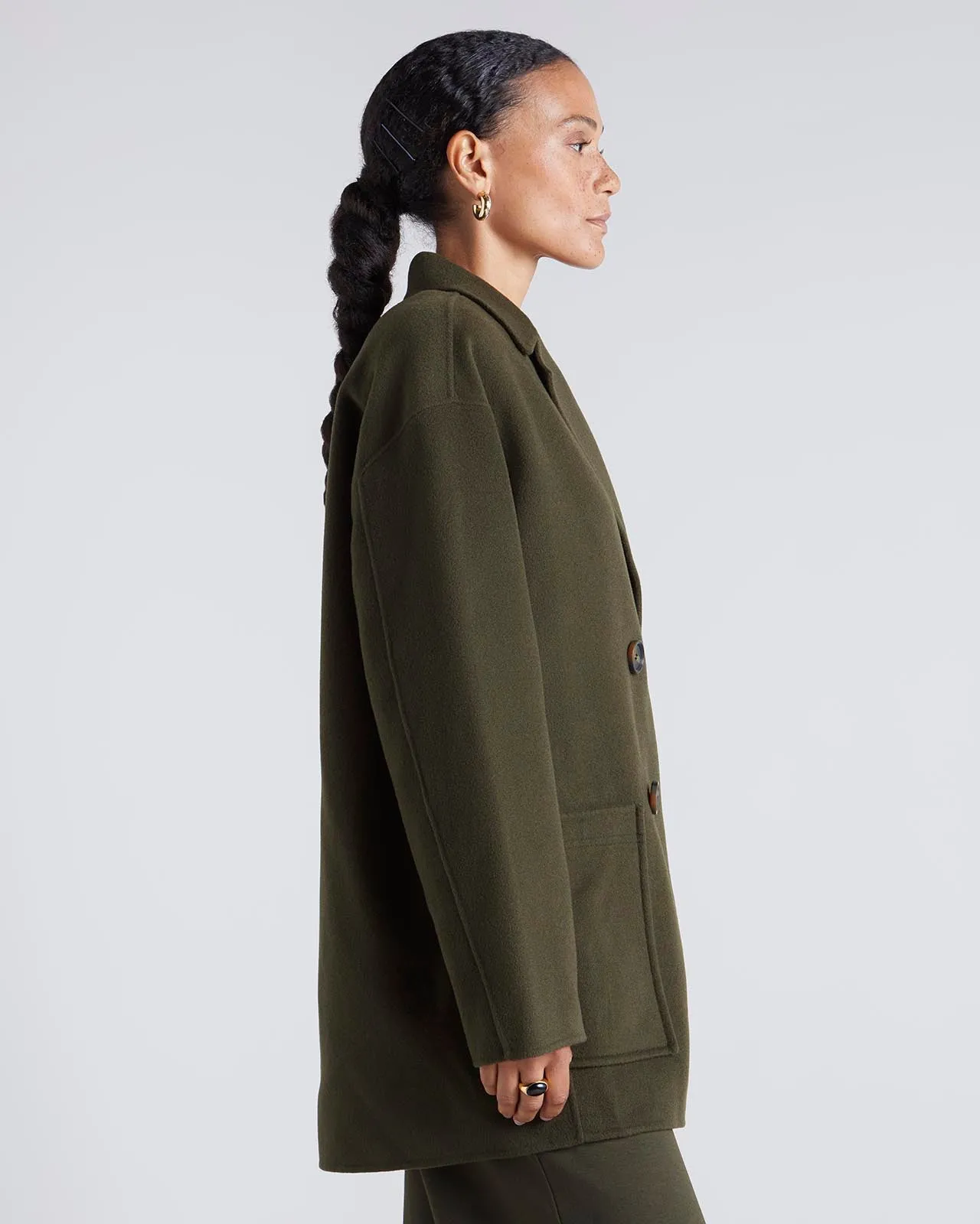 Kate Young x Splendid Wool-Cashmere Double Breasted Coat