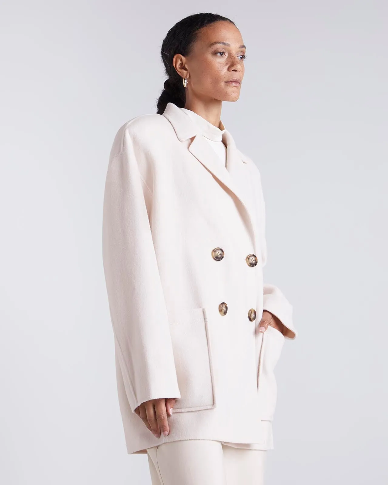 Kate Young x Splendid Wool-Cashmere Double Breasted Coat