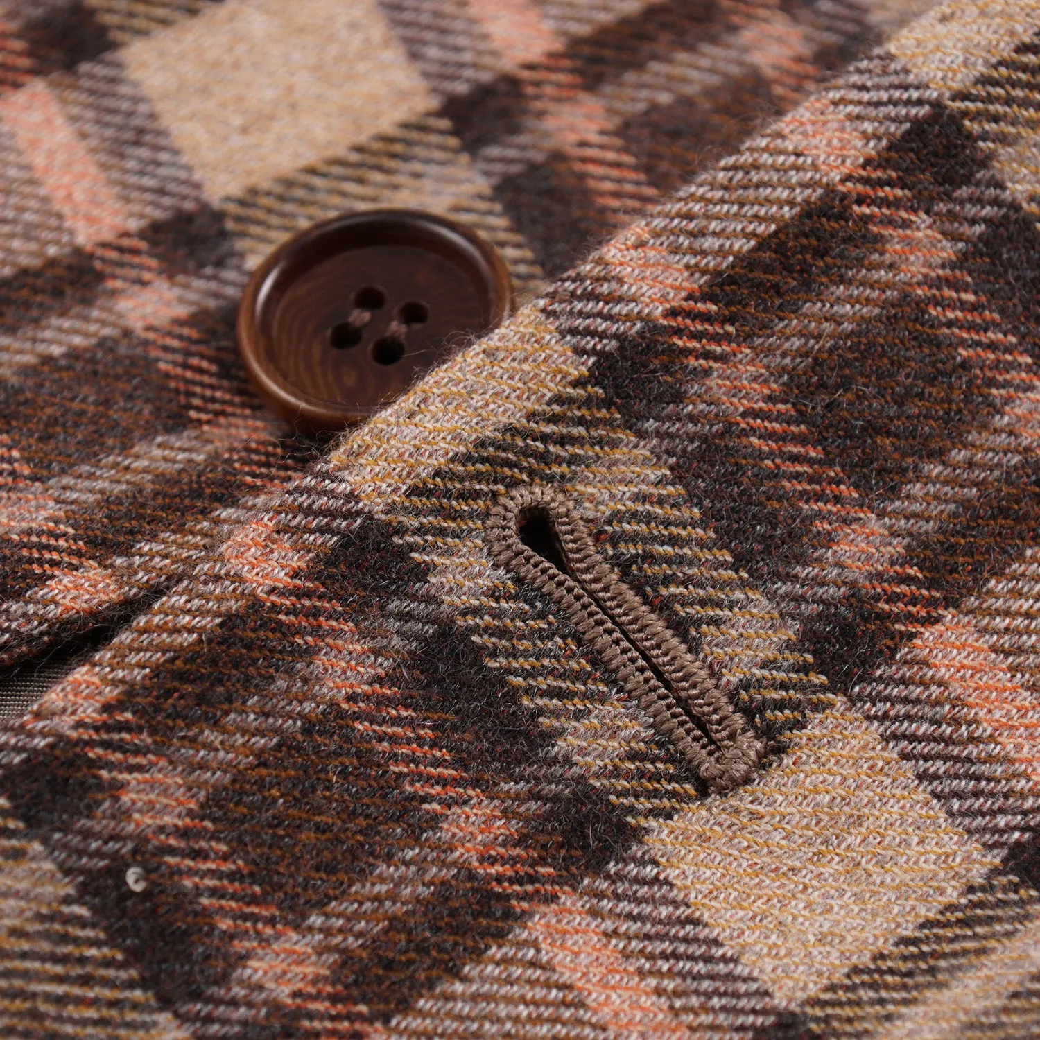 Kiton Layered Check Soft Cashmere Sport Coat