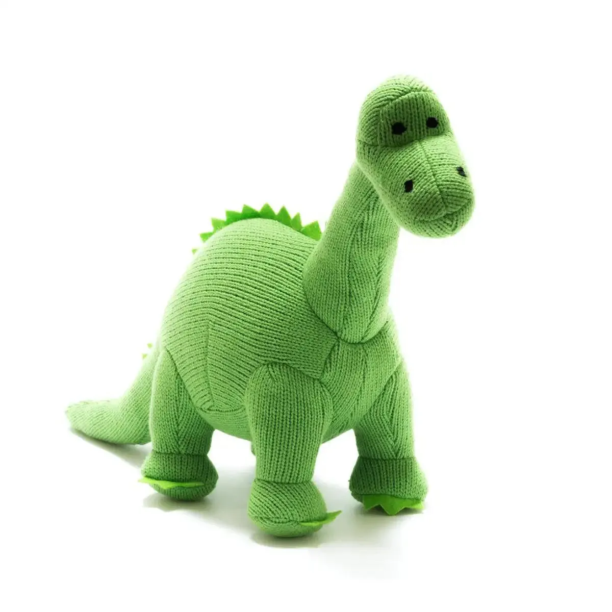 Knitted Green Diplodocus Teddy - Large