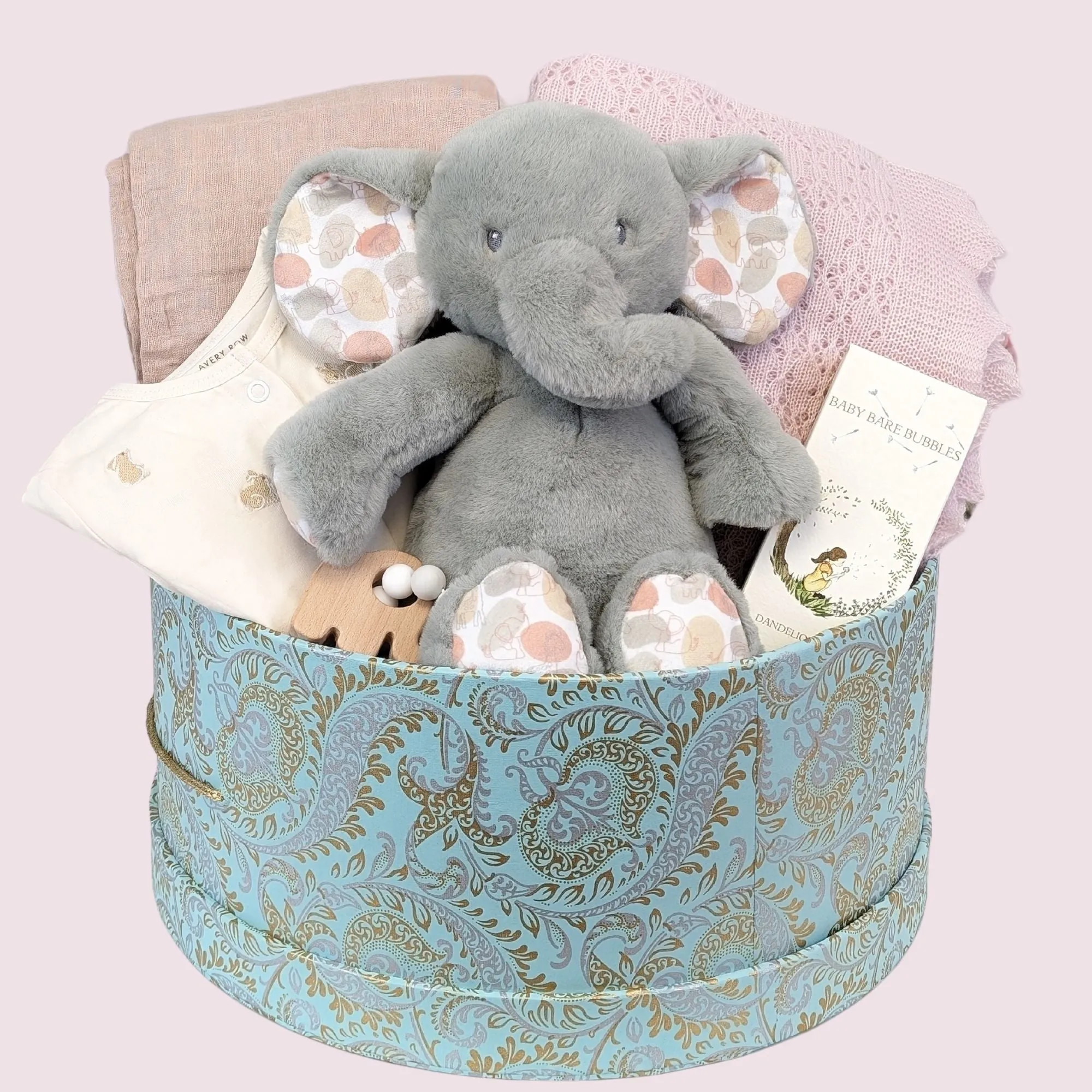 Large Baby Girl Gifts Hamper Cuddly Pinks & Timeless Elegance