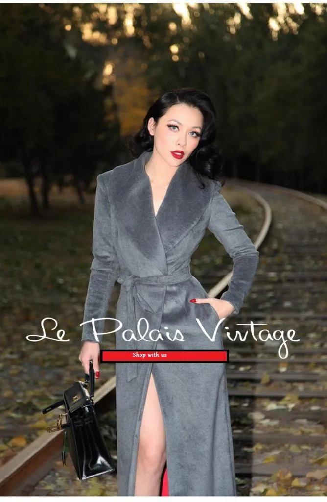 Le Palais Vintage limited edition retro cashmere long jacket coat- Cioq