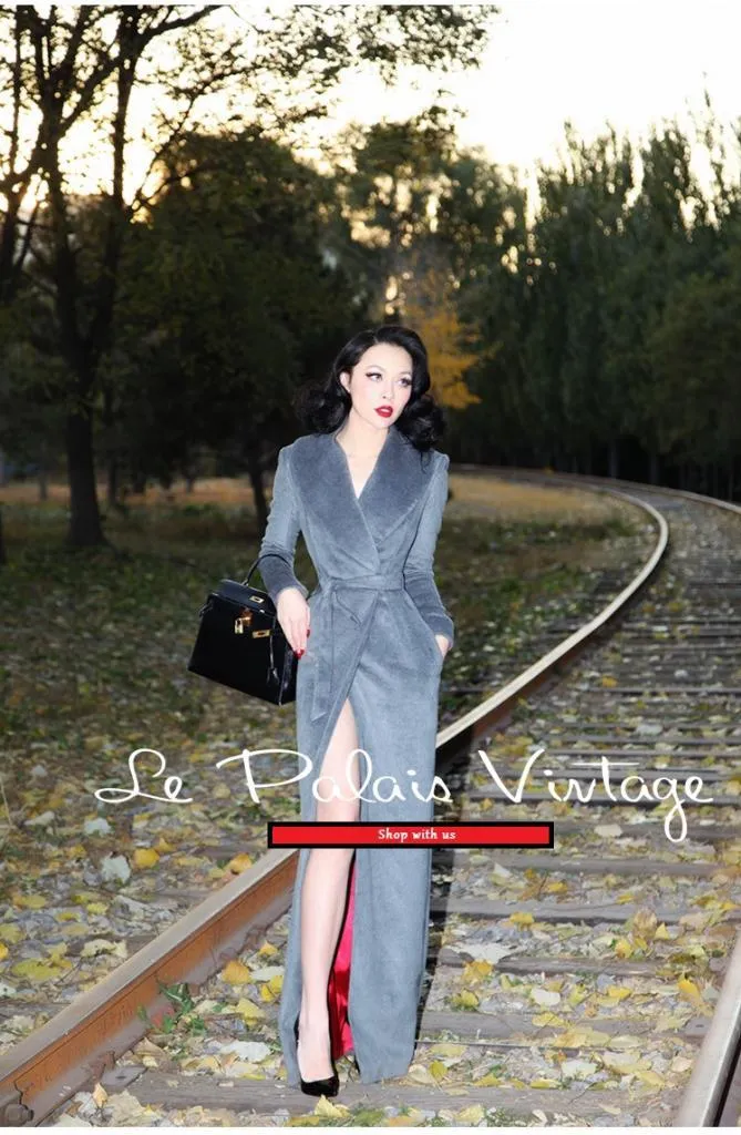 Le Palais Vintage limited edition retro cashmere long jacket coat- Cioq