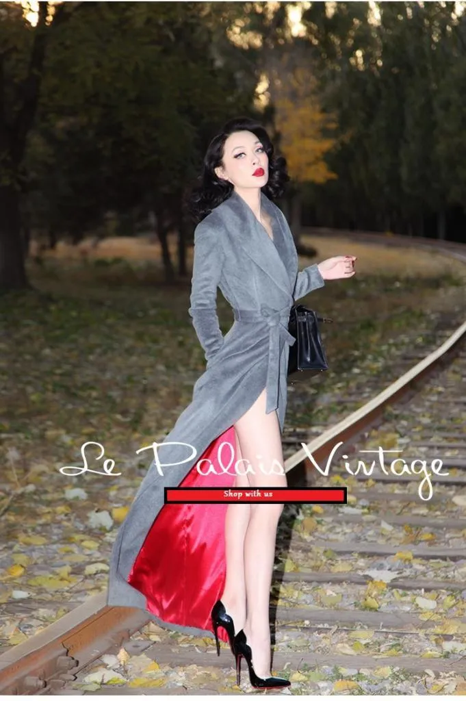 Le Palais Vintage limited edition retro cashmere long jacket coat- Cioq