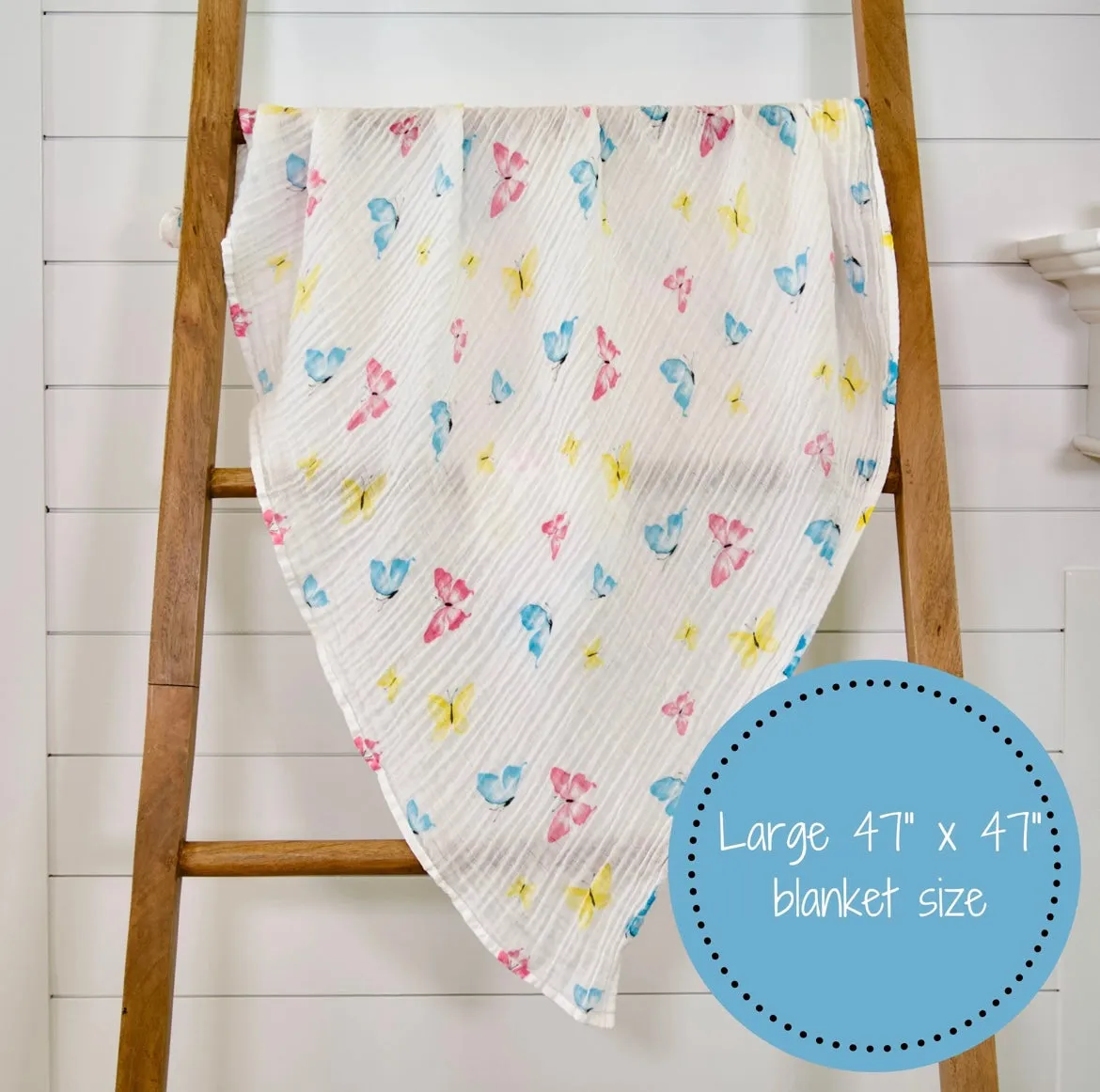 Lolly Banks Set of Three Swaddle Blankets (Bows, Butterfies, You Are My Sunshine)