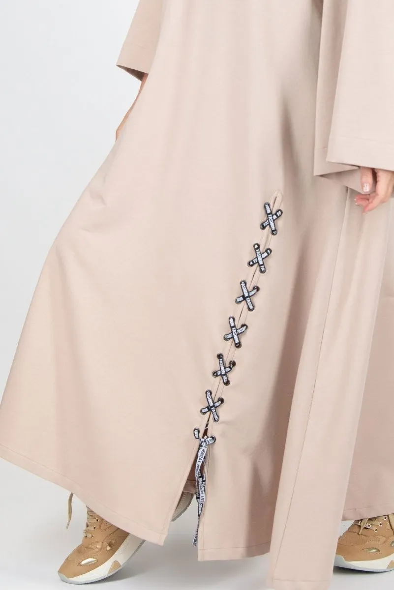 Long Beige Dress with pocket SAVINA