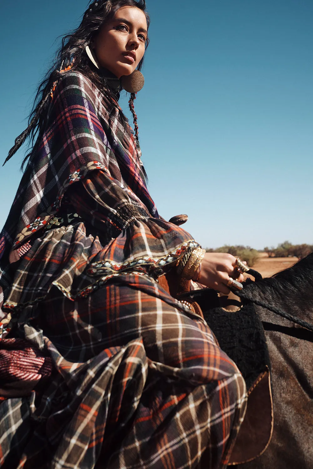 MAXI SKIRT WITH DOUBLE FRILL HOLD YOUR HORSES