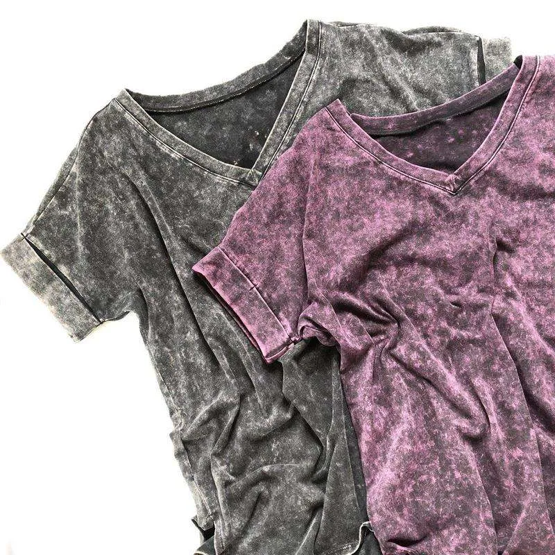 Mineral Wash Side Slit Tee | S-3XL