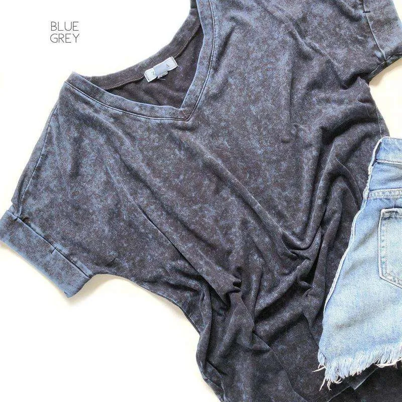 Mineral Wash Side Slit Tee | S-3XL