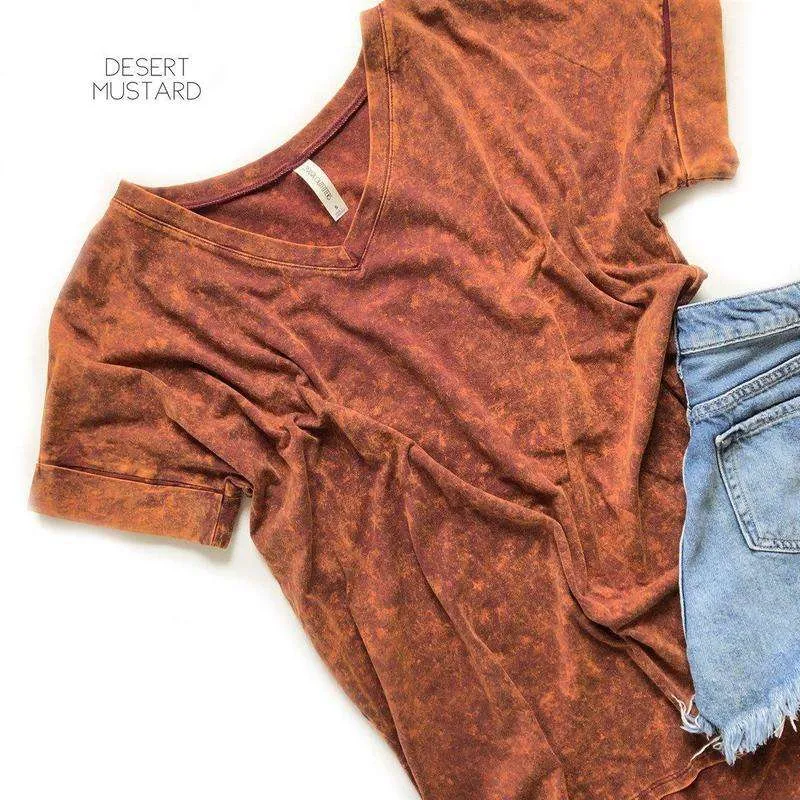 Mineral Wash Side Slit Tee | S-3XL