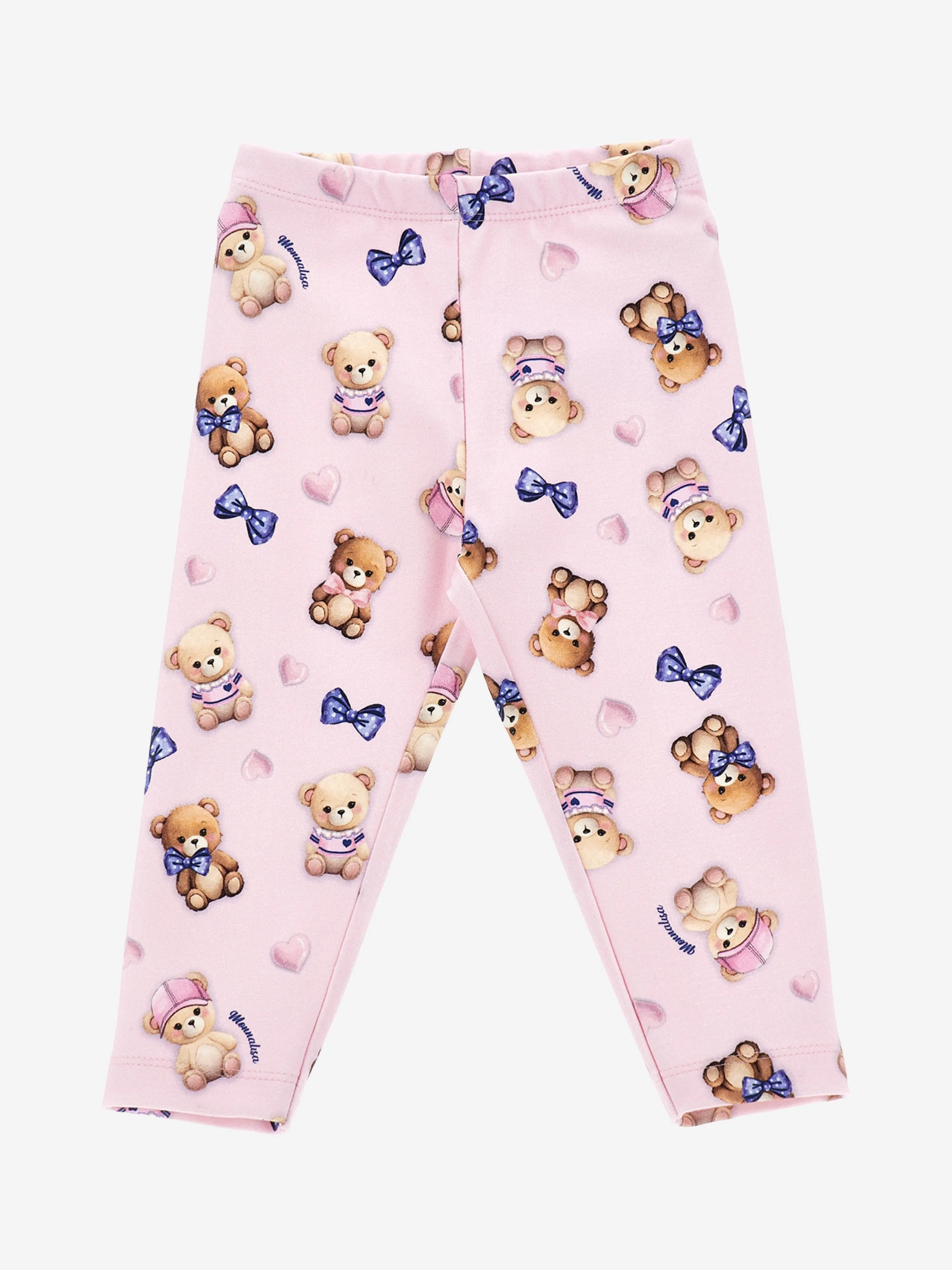 Monnalisa Baby Girls Teddy Bear Leggings in Pink