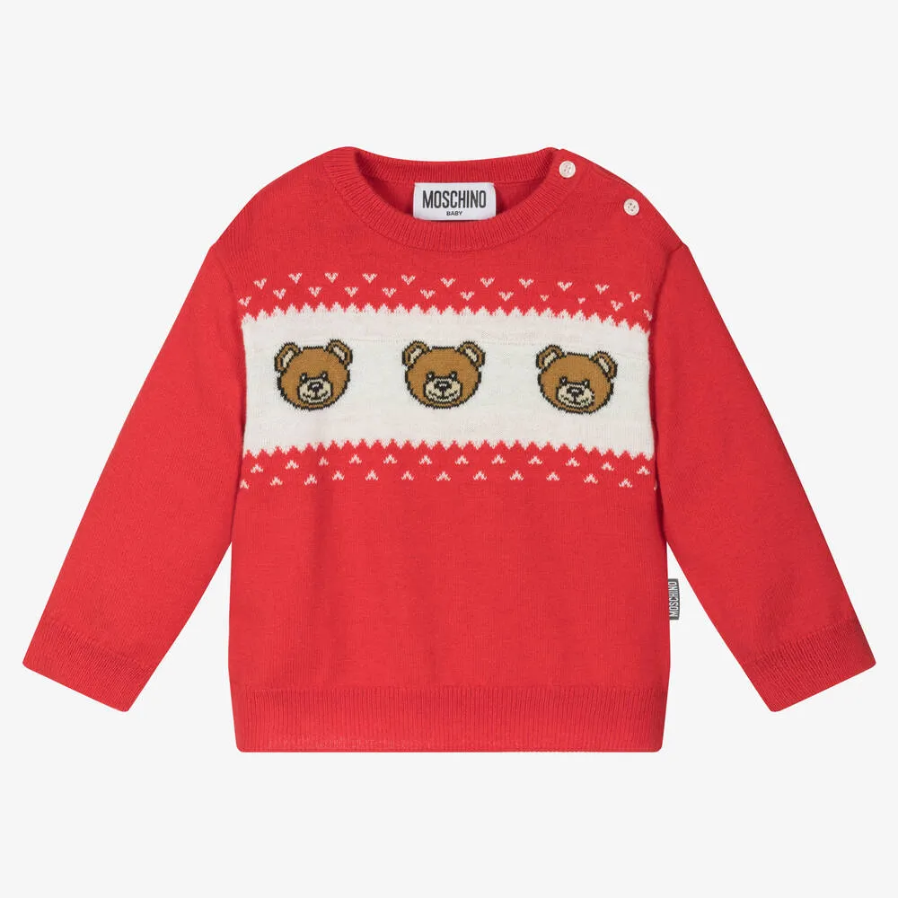 Moschino Baby Sweater With Bear Print