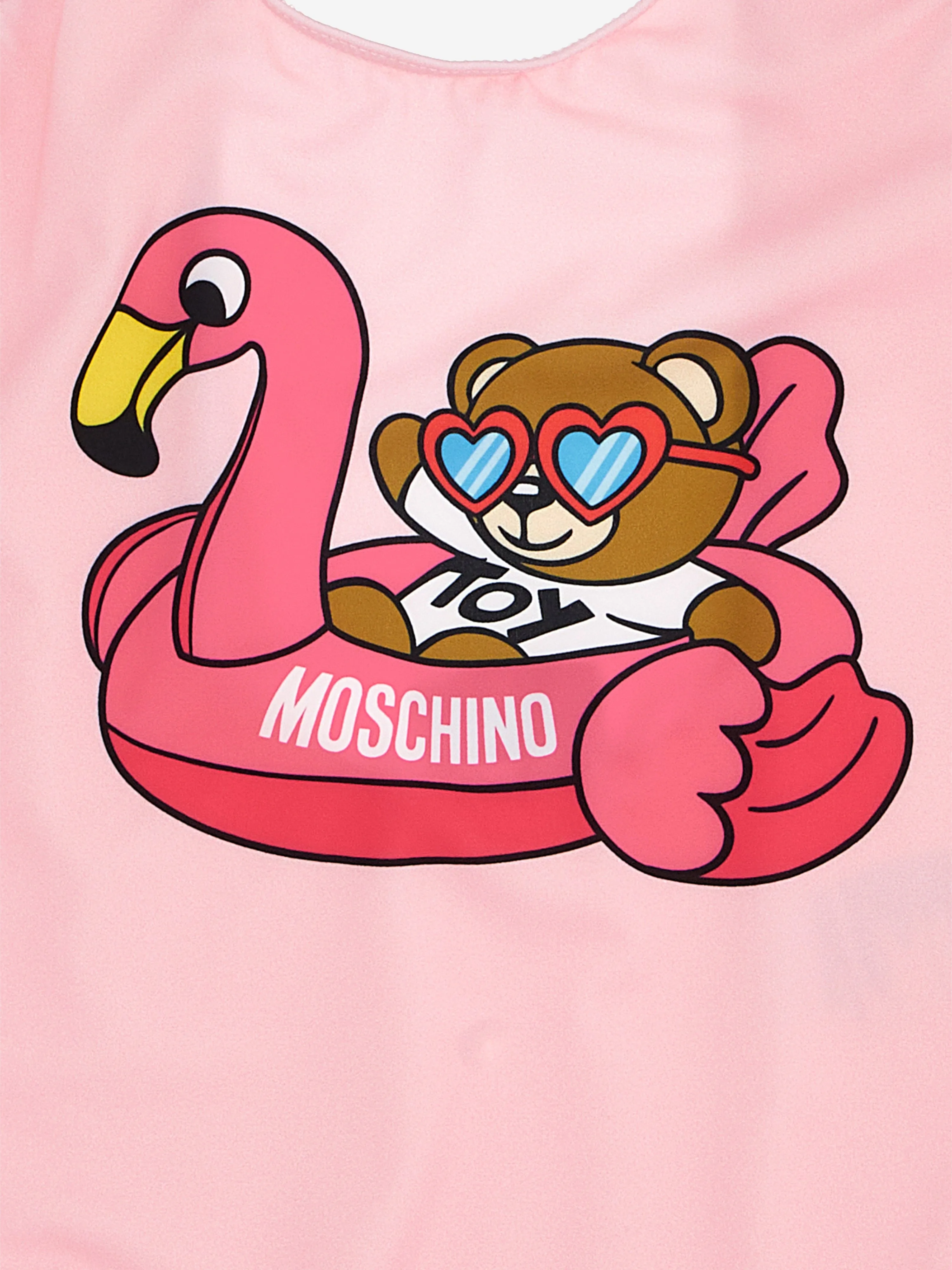 Moschino Girls Teddy And Flamingo Swimsuit in Pink