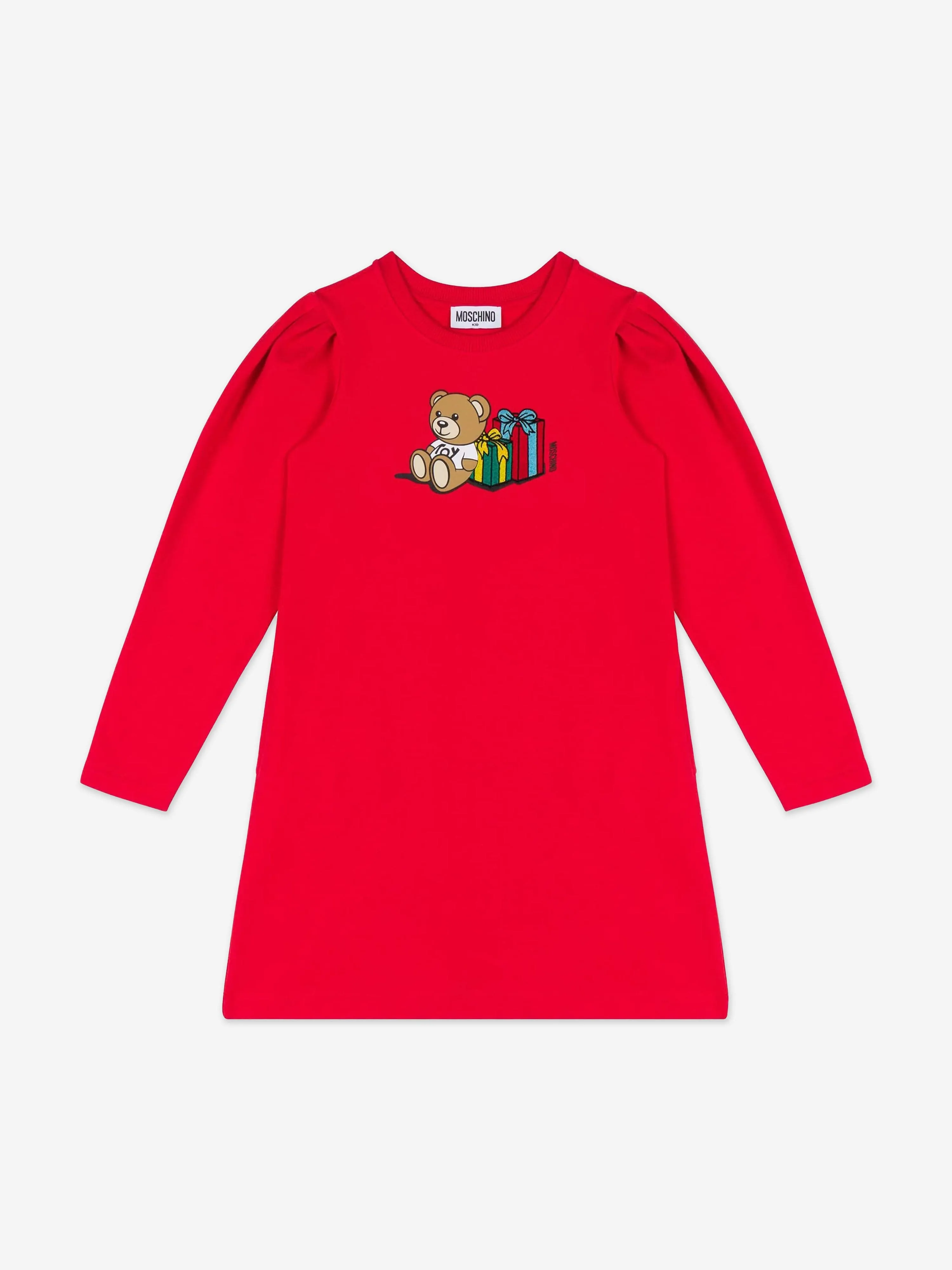 Moschino Girls Teddy Bear Gifts Dress in Red