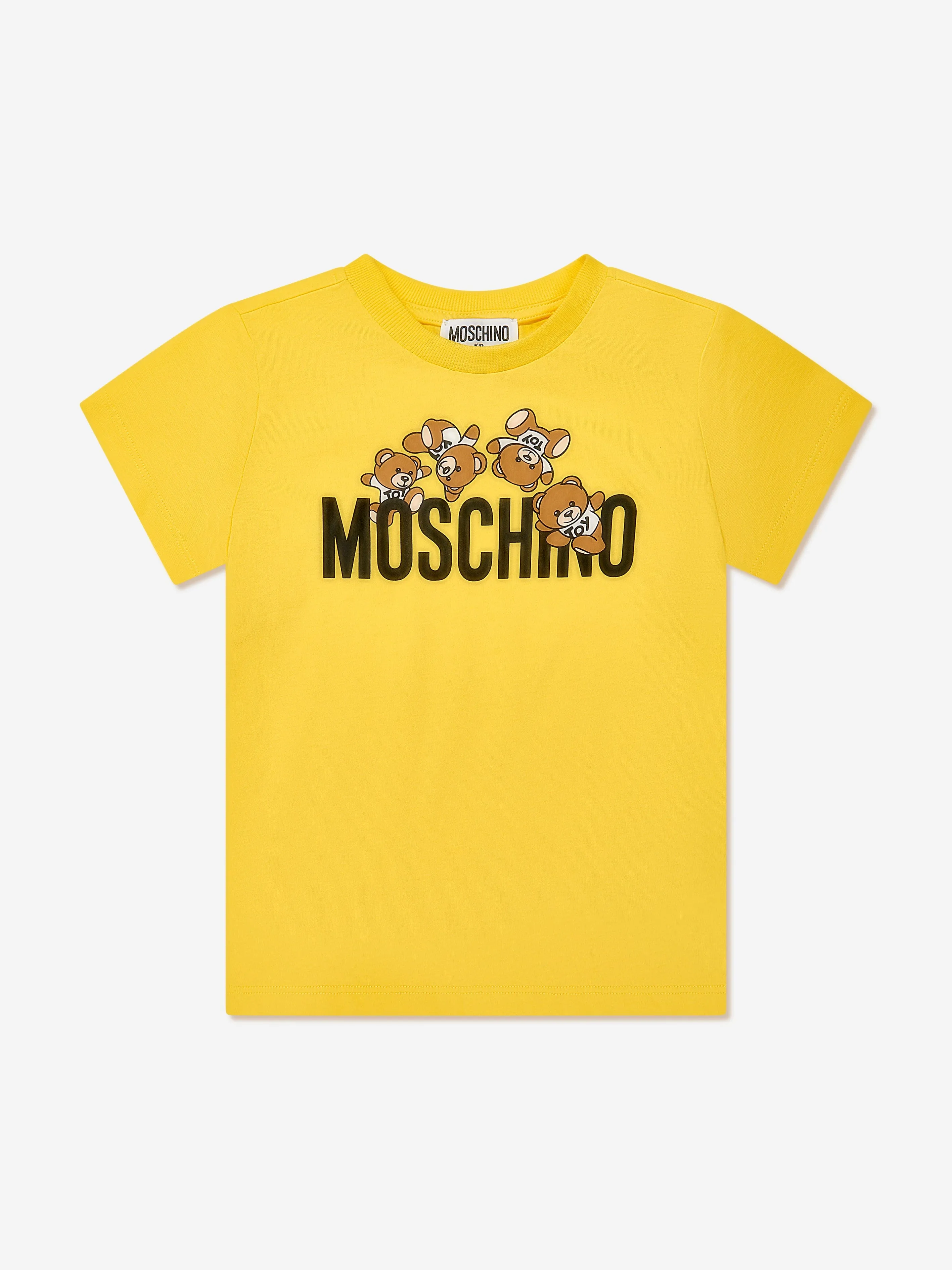 Moschino Kids Teddy Logo T-Shirt in Yellow