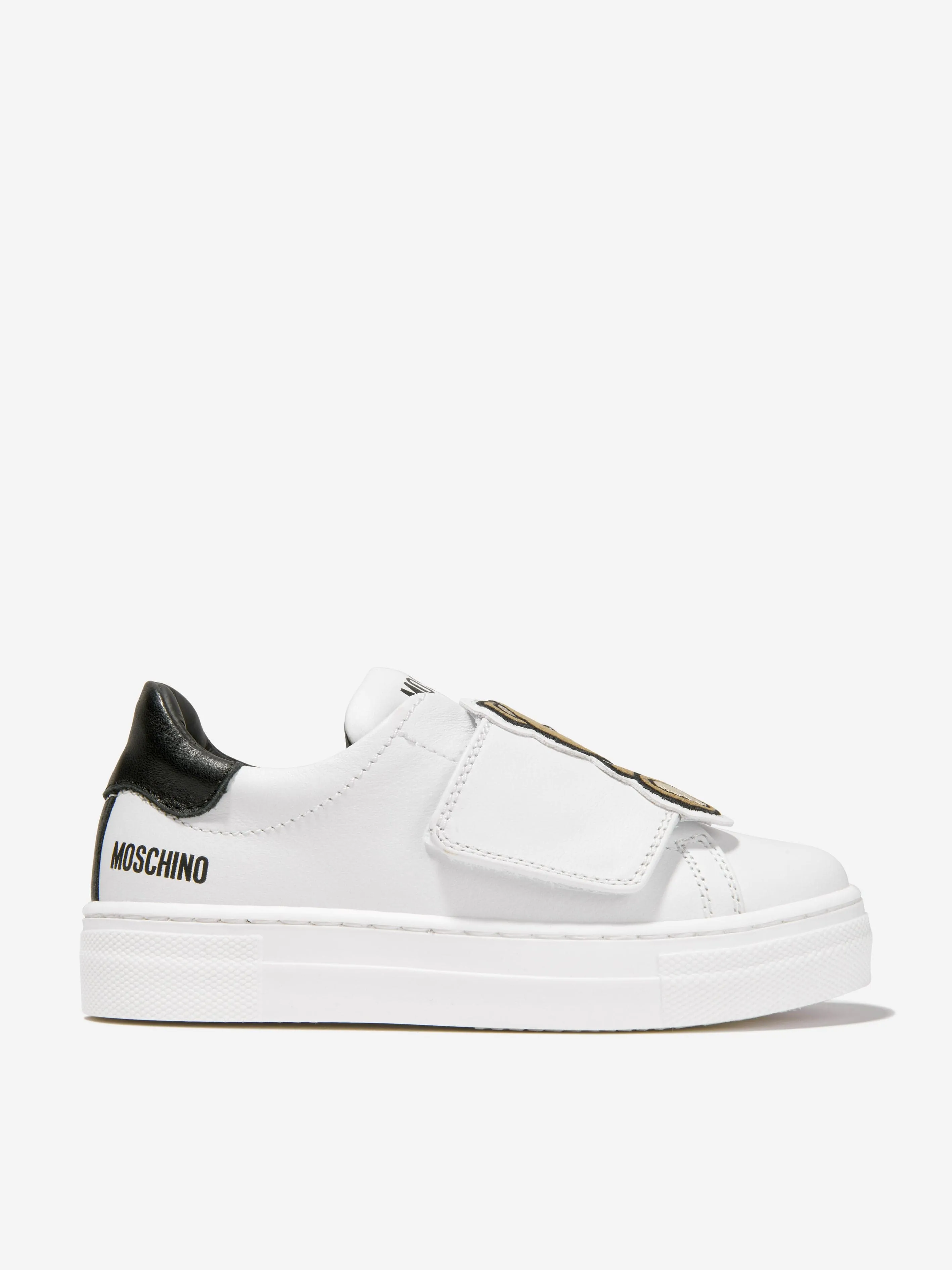 Moschino Unisex Leather Teddy Bear Strap Trainers