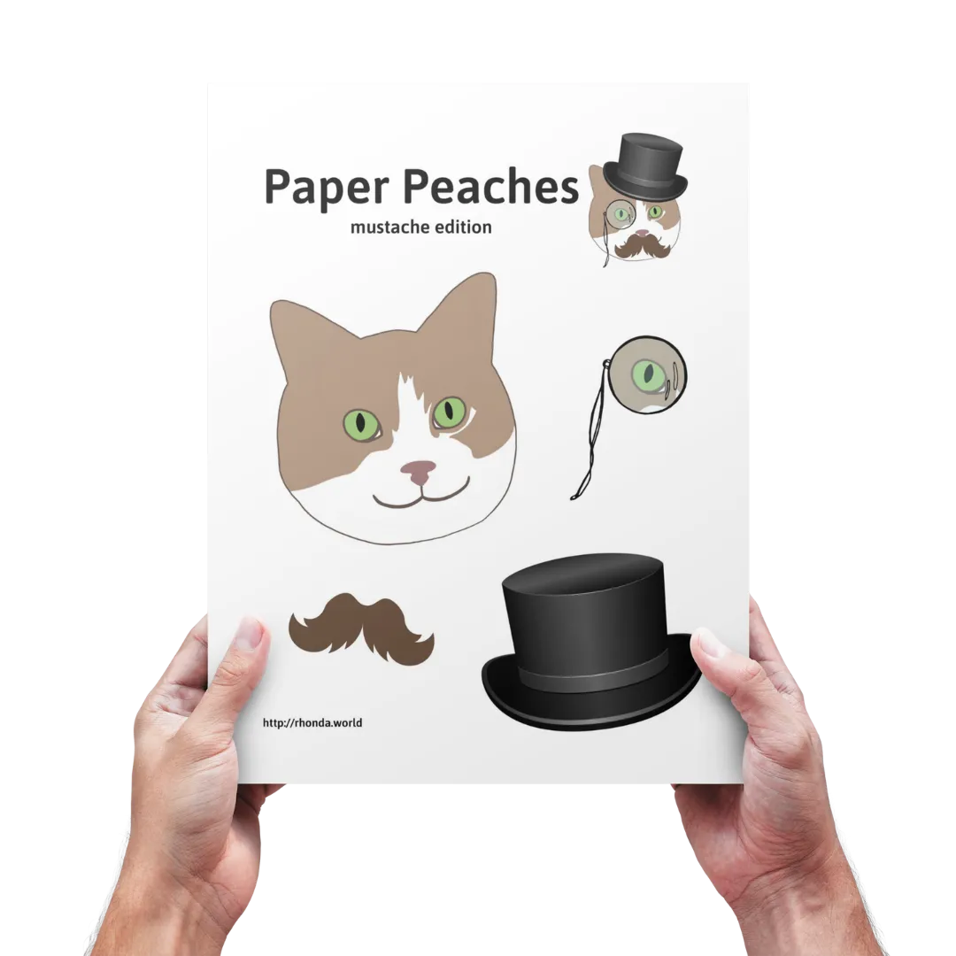 Mr. Peaches the Cat Paper Doll: Mustache Edition (FREE!)