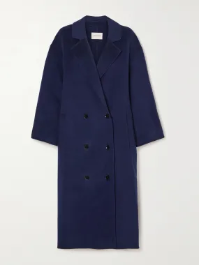 Navy cashmere-blend coat