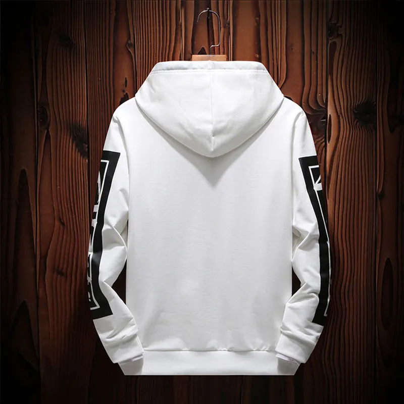 New Casual Black White HOODIE Men Hip Hop Street Wear Letter Print Sweatshirts Skateboard Men/Woman Pullover Hoodies Male Hoodie