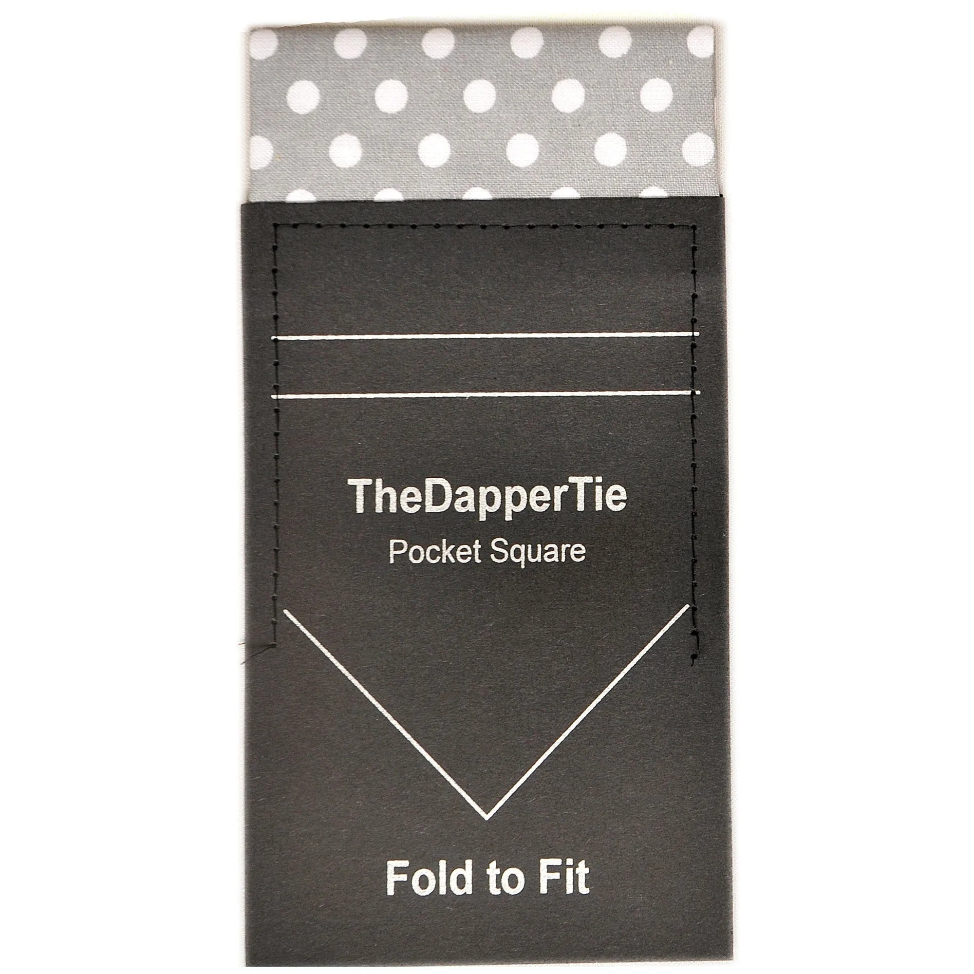 New Men's Polka Dots 100% Cotton Flat Pre Folded Pocket Square on Card - TheDapperTie