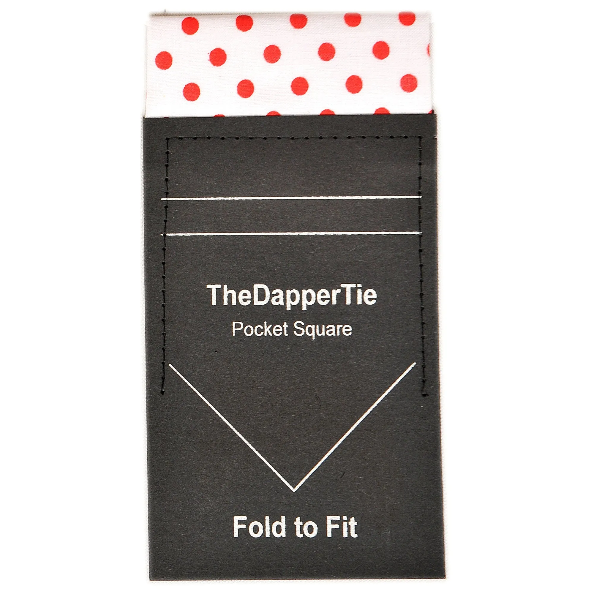 New Men's Polka Dots 100% Cotton Flat Pre Folded Pocket Square on Card - TheDapperTie