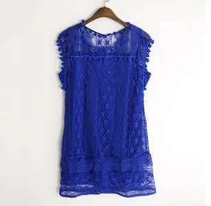 New summer fashion women Dress Sexy Sleeveless Hollow lace Dress Mini Dress beach dress vest dress vestidos femininos