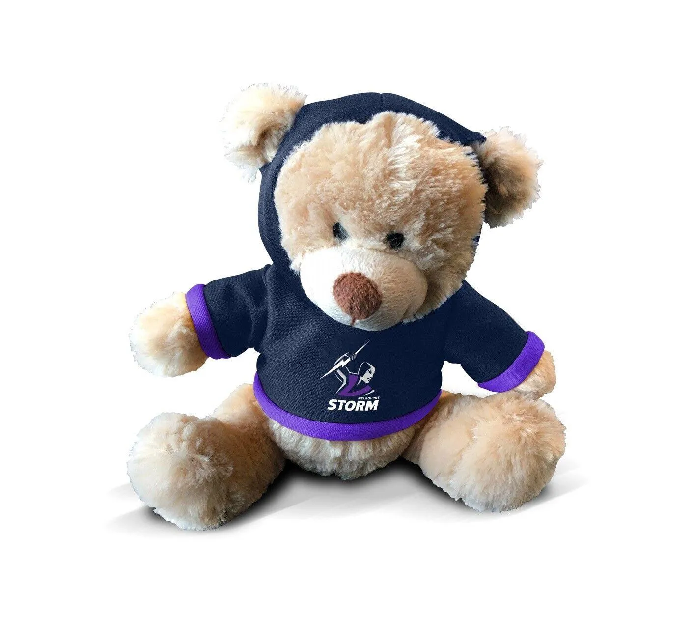 NRL Teddy Bear With Hoodie - Melbourne Storm - 7 Inch Tall