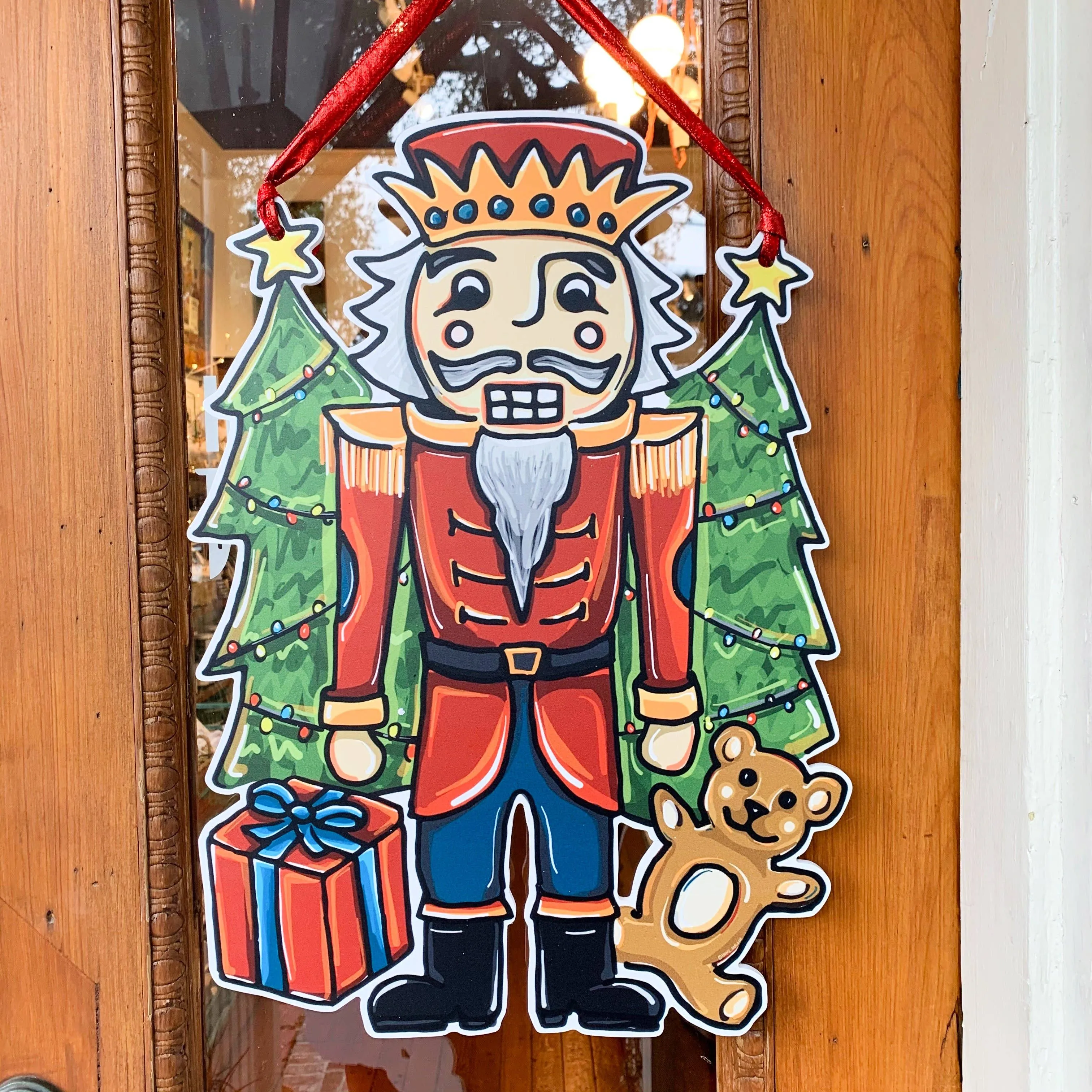 Nutcracker Door Hanger - Christmas Holiday Outdoor Decor