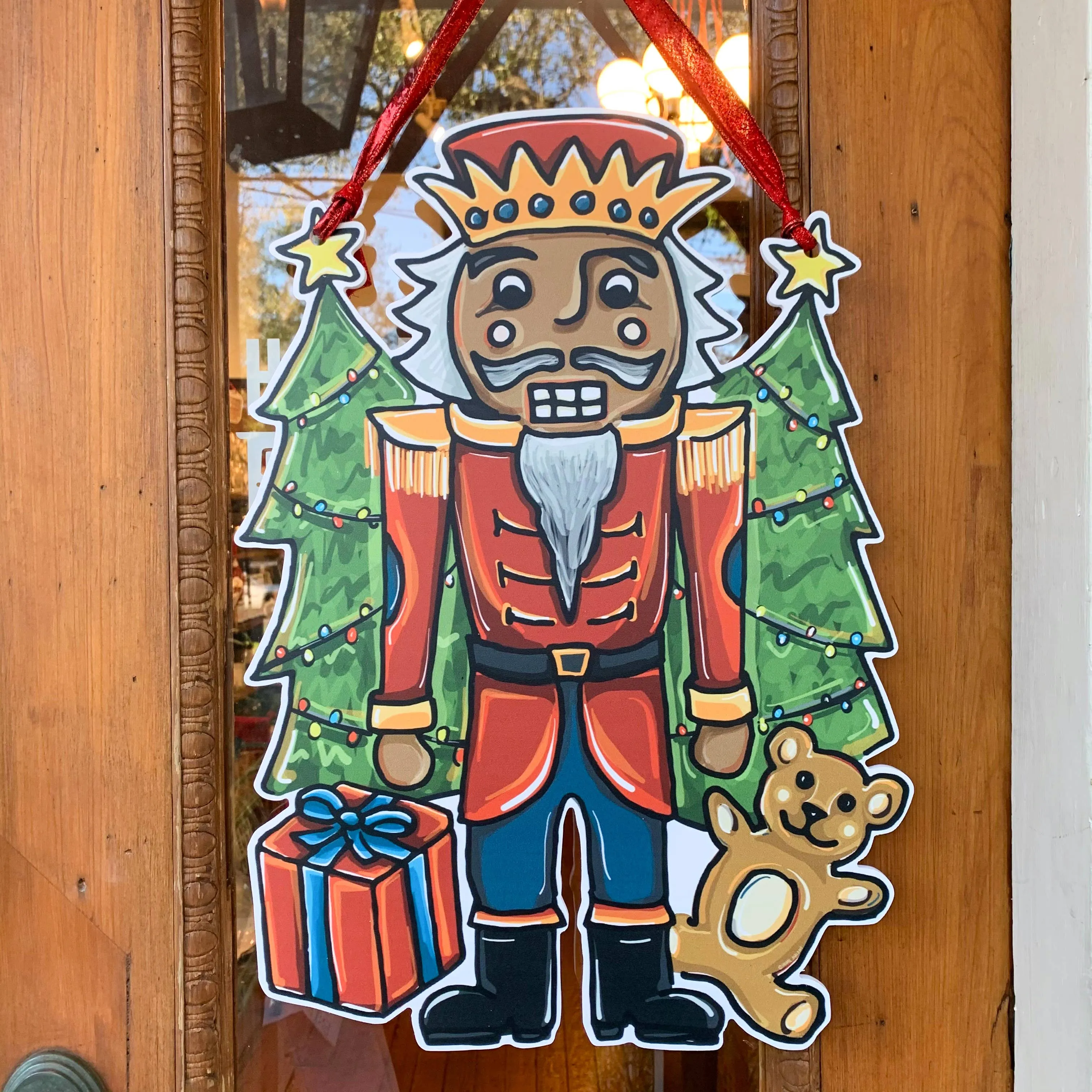 Nutcracker Door Hanger - Christmas Holiday Outdoor Decor