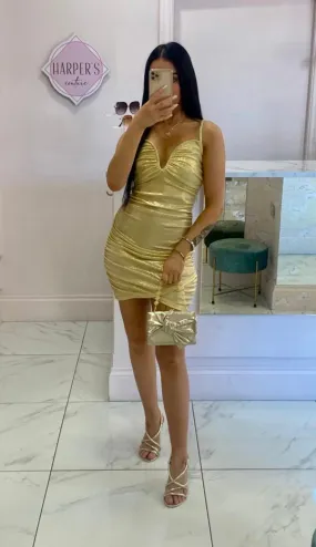 Orla Metallic Gold dress