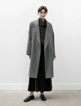 Oversized Coat Herringbone Cashmere Black and White