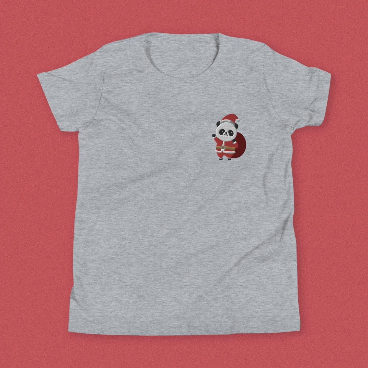 Panda Santa Embroidered Kids T-Shirt