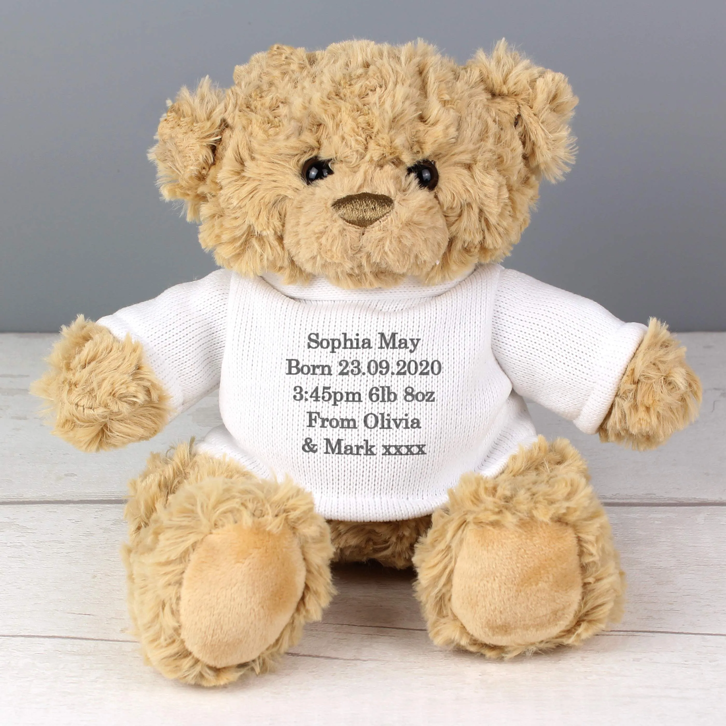 Personalised Grey Message Teddy Bear