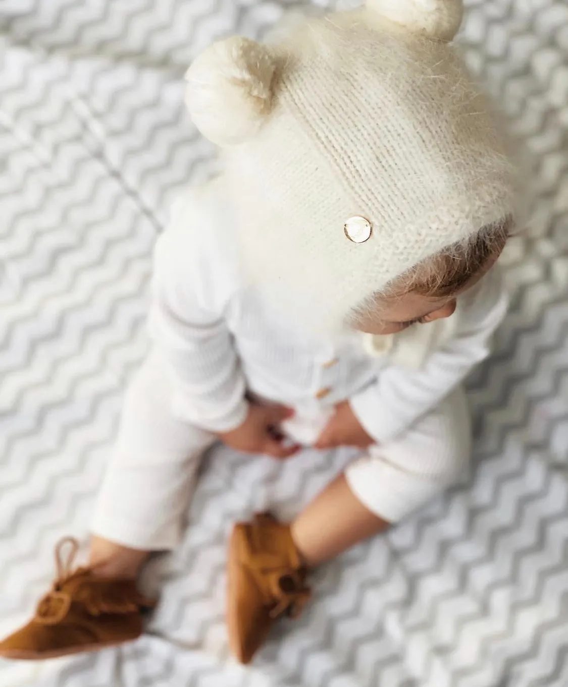 Petite Maison Kids Oatmeal 'Teddy' Cashmere Hat