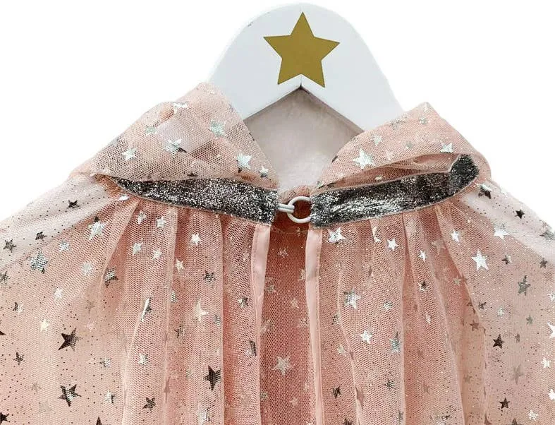 Pink fairy cloak with silver stars