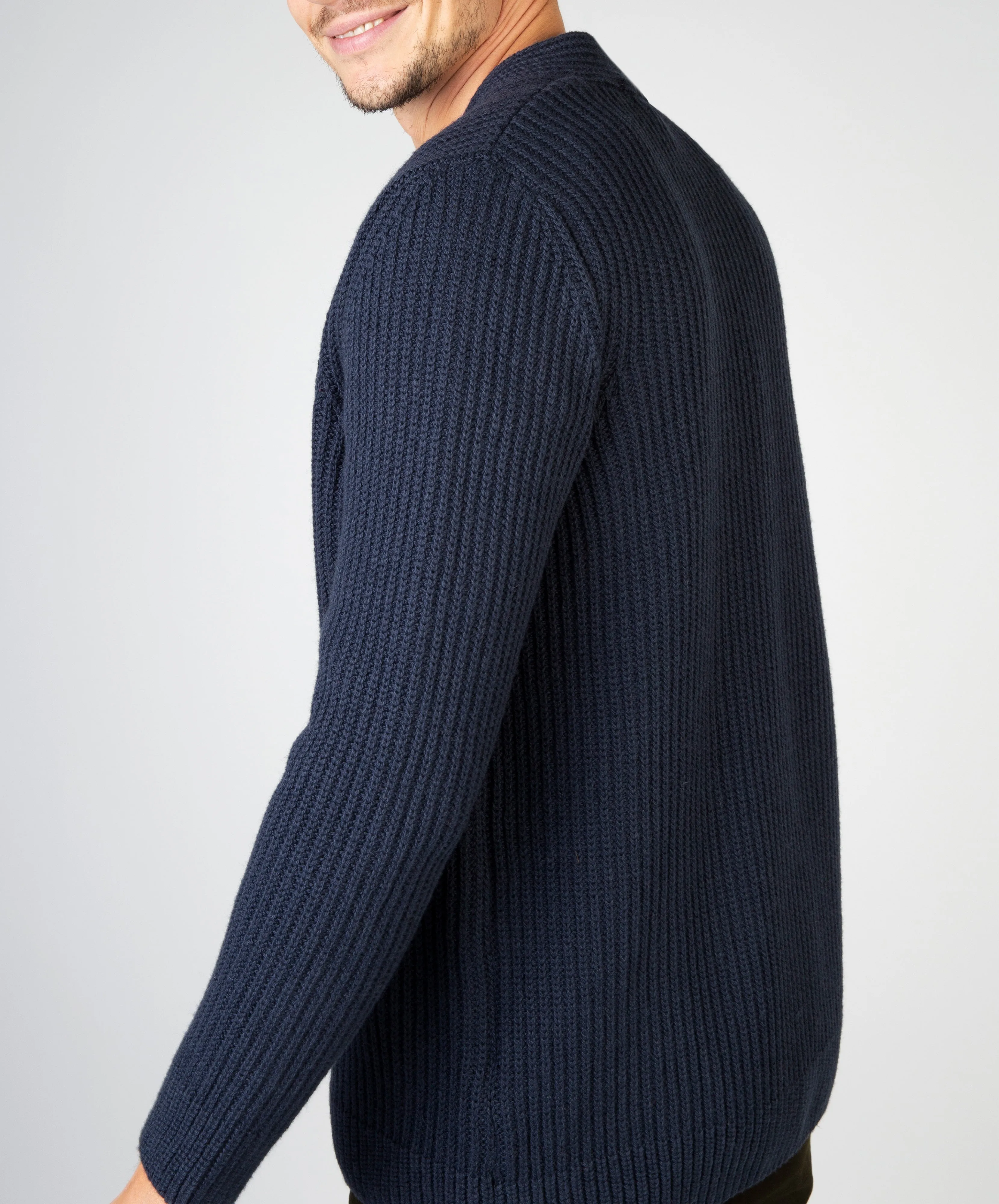 Pinstripe Cardigan Navy Sail