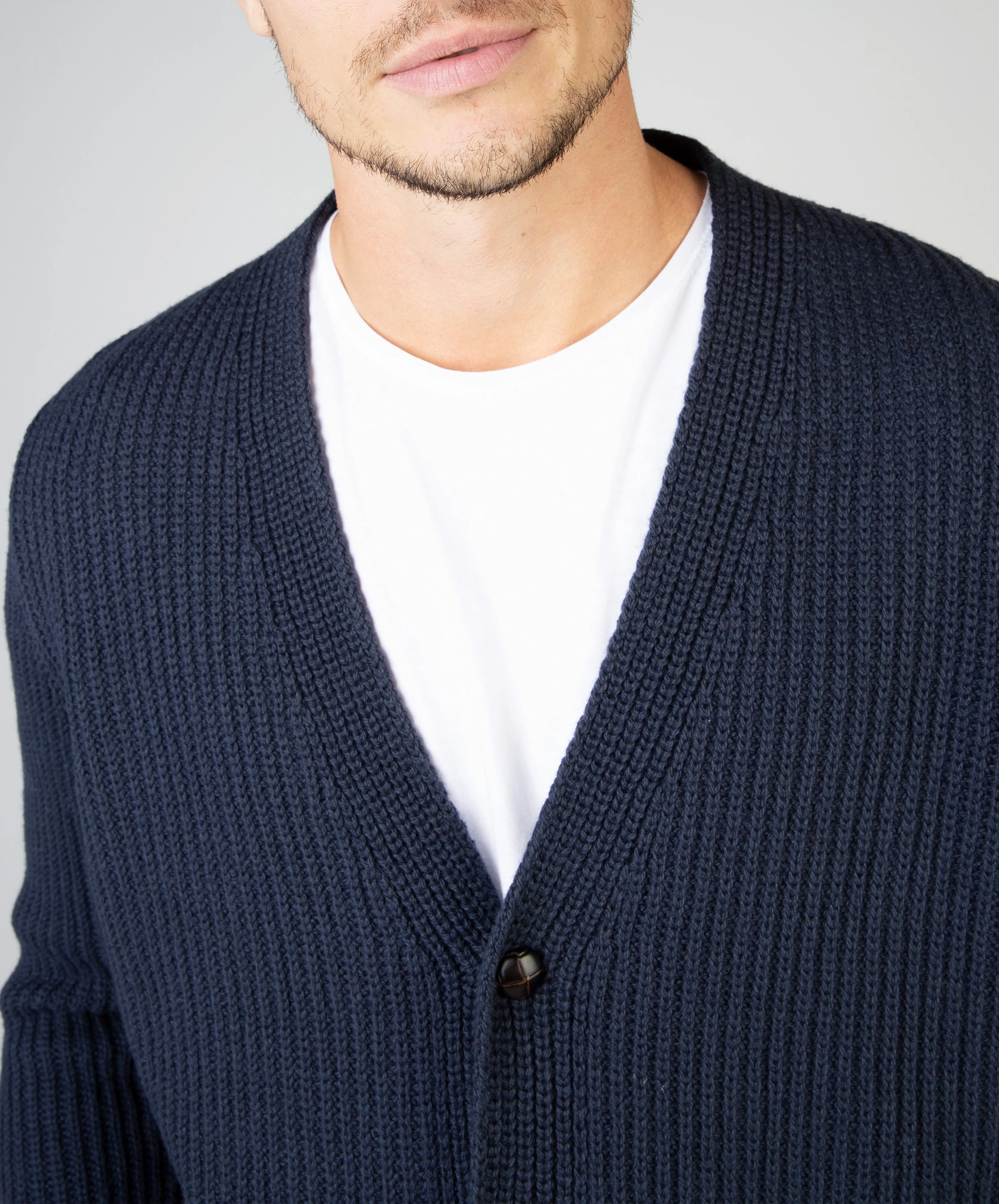 Pinstripe Cardigan Navy Sail