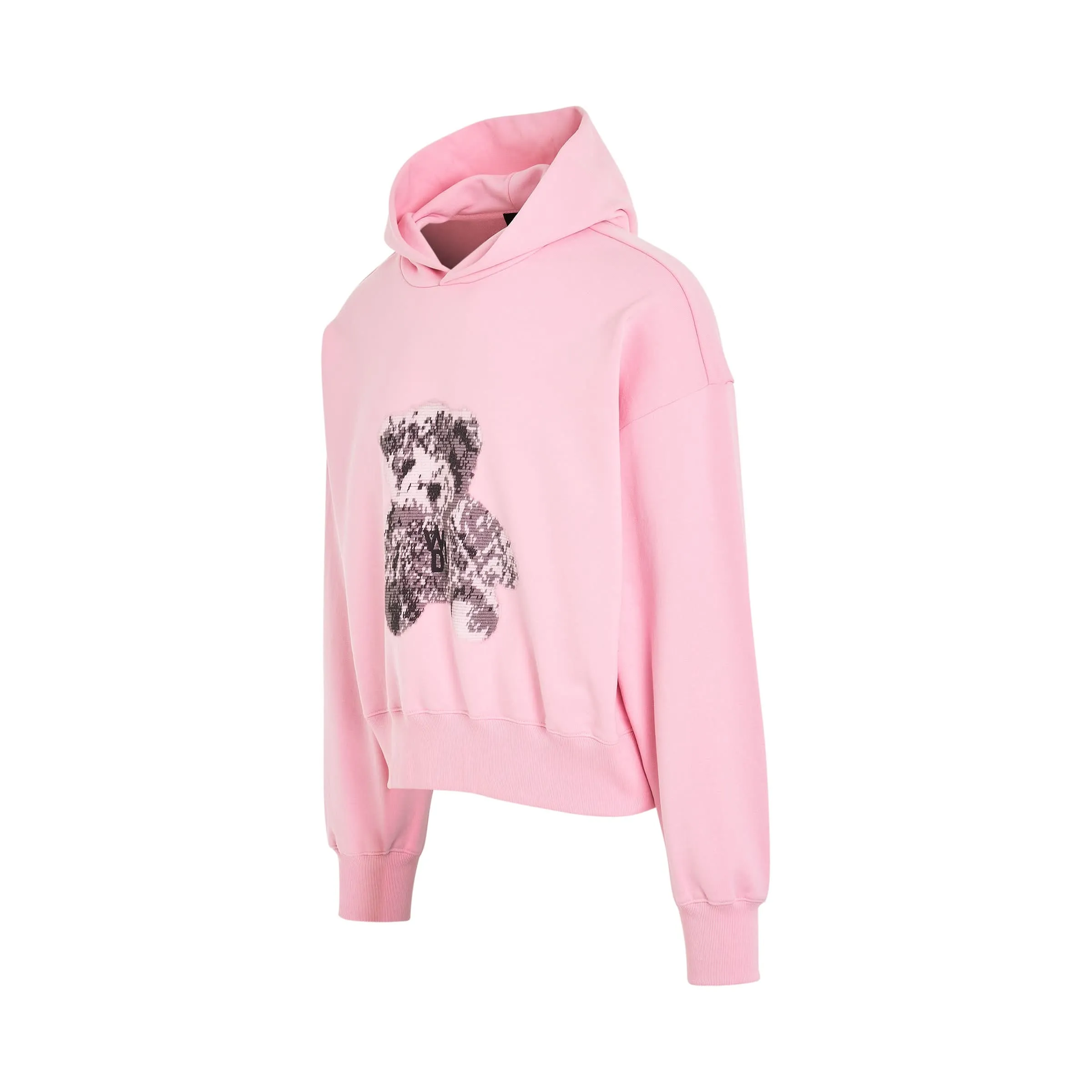 Pixel Teddy Hoodie in Light Pink