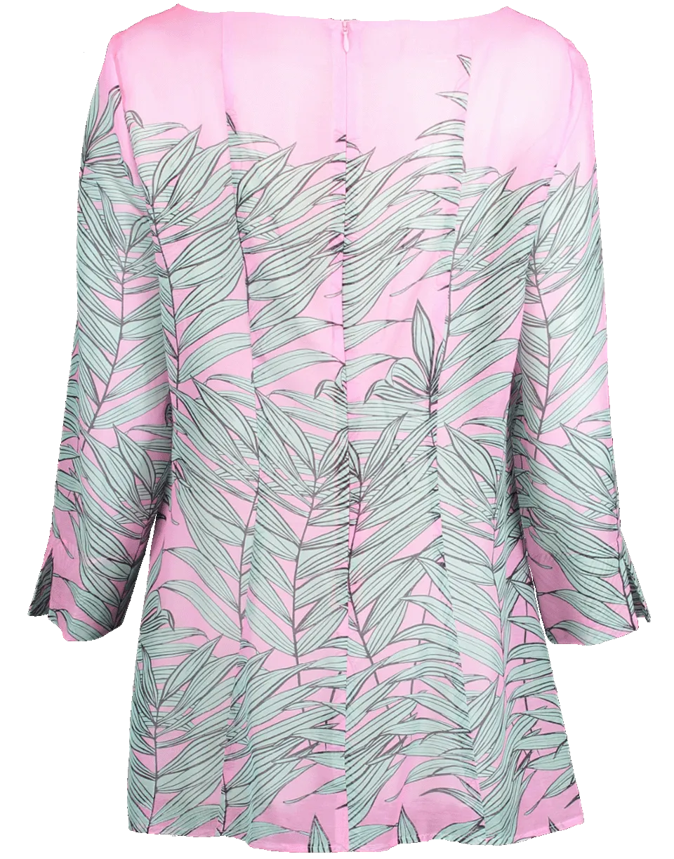 Pleat Front Palm Print Tunic